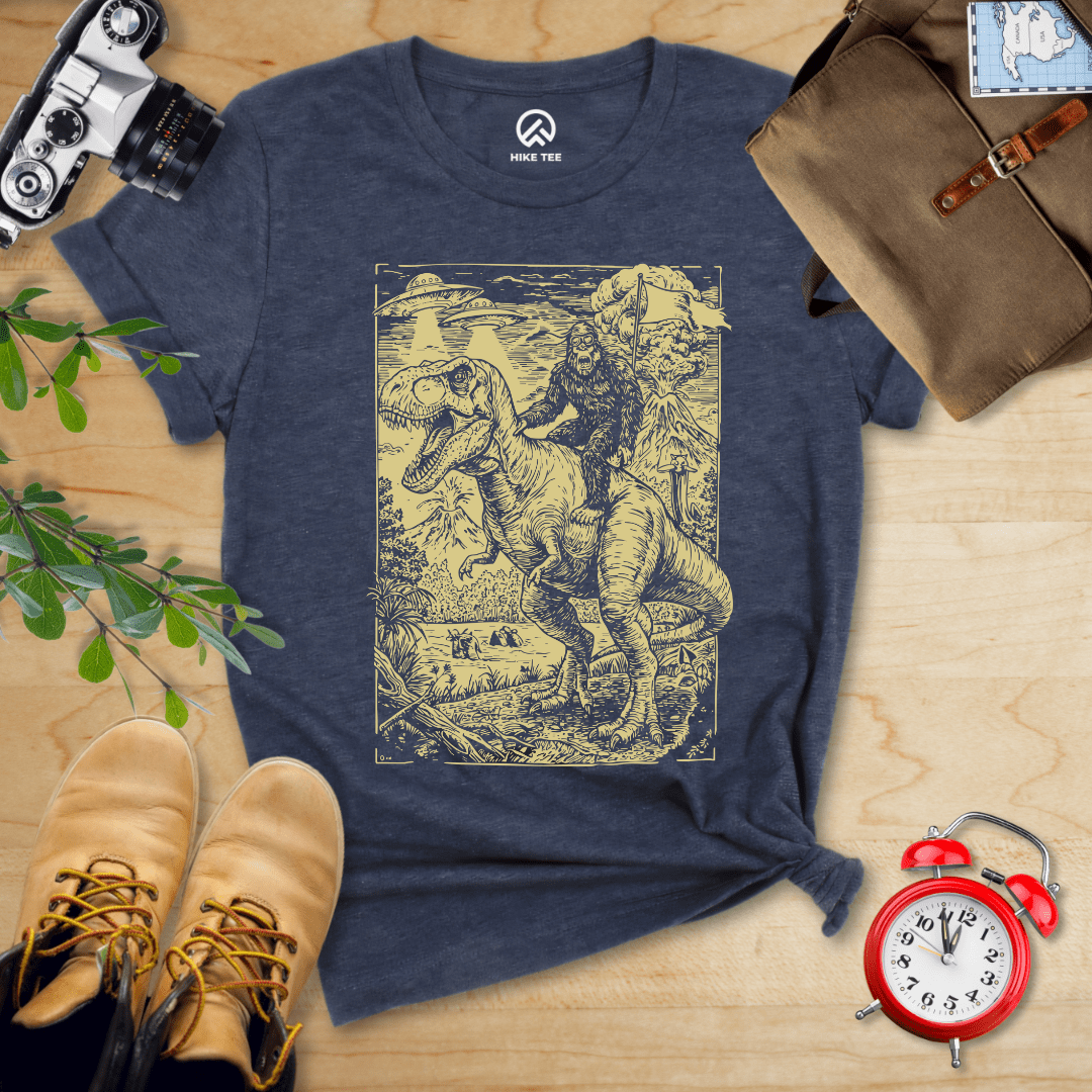 Hike Tee T-Shirt Heather Navy / S Bigfoot Tyrannosaurus Shirt