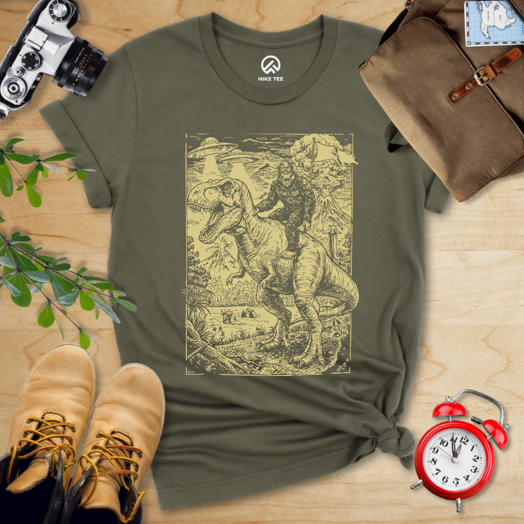 Hike Tee T-Shirt Military Green / S Bigfoot Tyrannosaurus Shirt