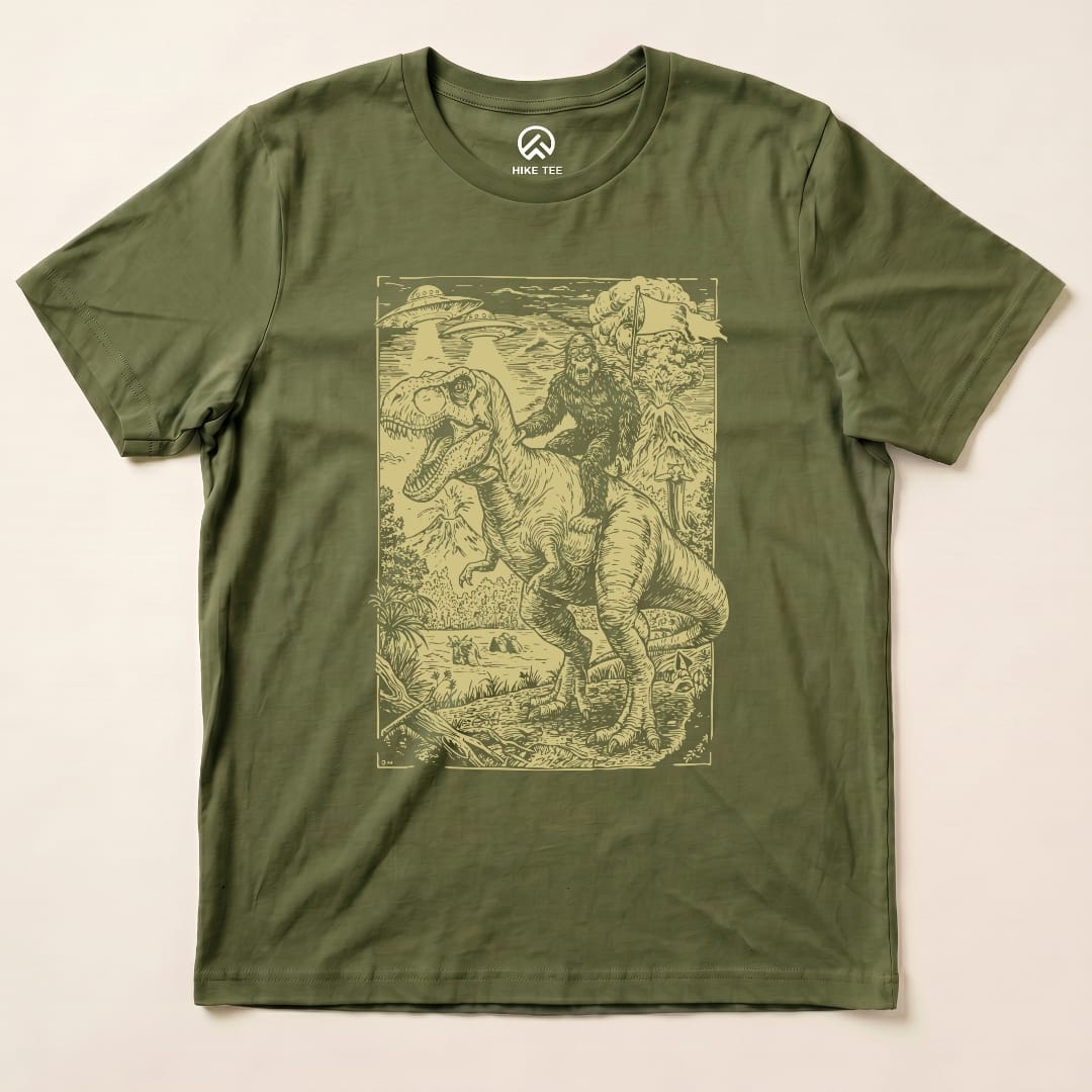 Hike Tee T-Shirt Military Green / S Bigfoot Tyrannosaurus Shirt