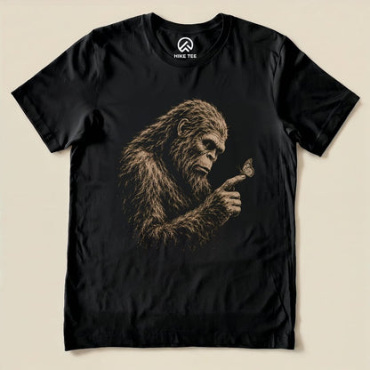 Bigfoot with Butterfly Shirt Hike Tee T-Shirt Black / S