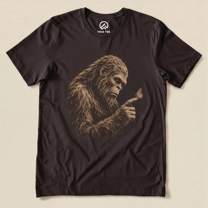 Bigfoot with Butterfly Shirt Hike Tee T-Shirt Brown / S