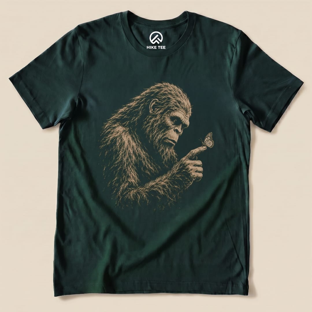 Bigfoot with Butterfly Shirt Hike Tee T-Shirt Forest / S