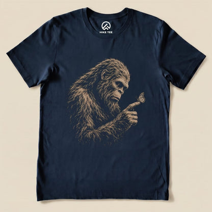Bigfoot with Butterfly Shirt Hike Tee T-Shirt Navy / S