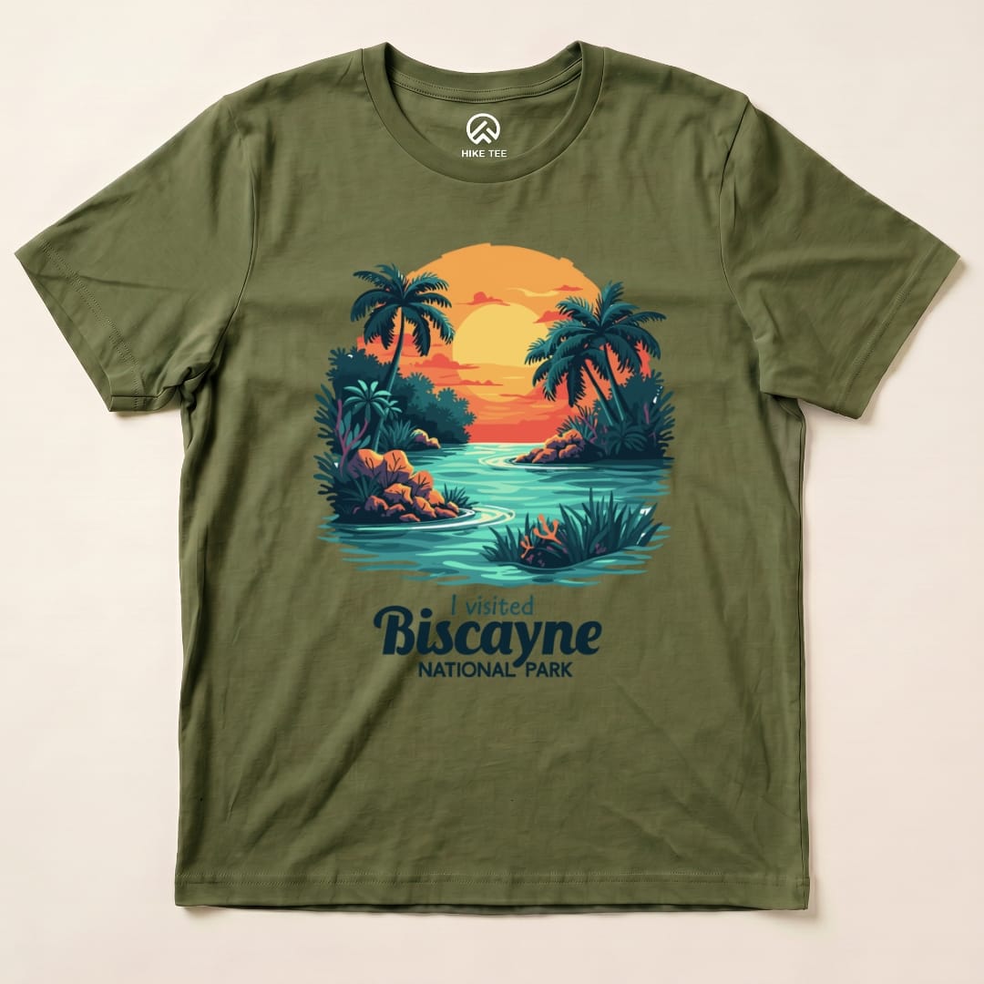 Hike Tee T-Shirt Military Green / S Biscayne National Park Shirt