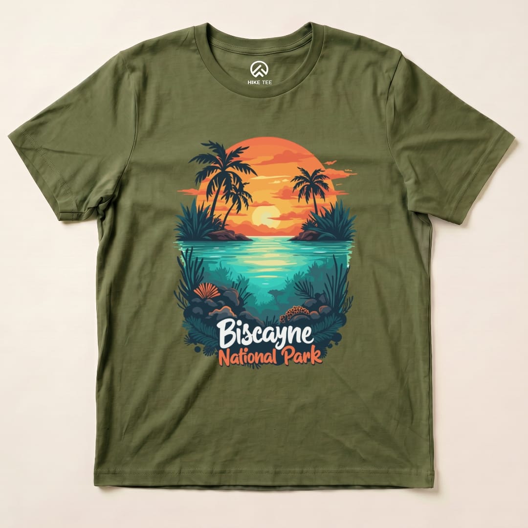 Hike Tee T-Shirt Military Green / S Biscayne National Park Shirt