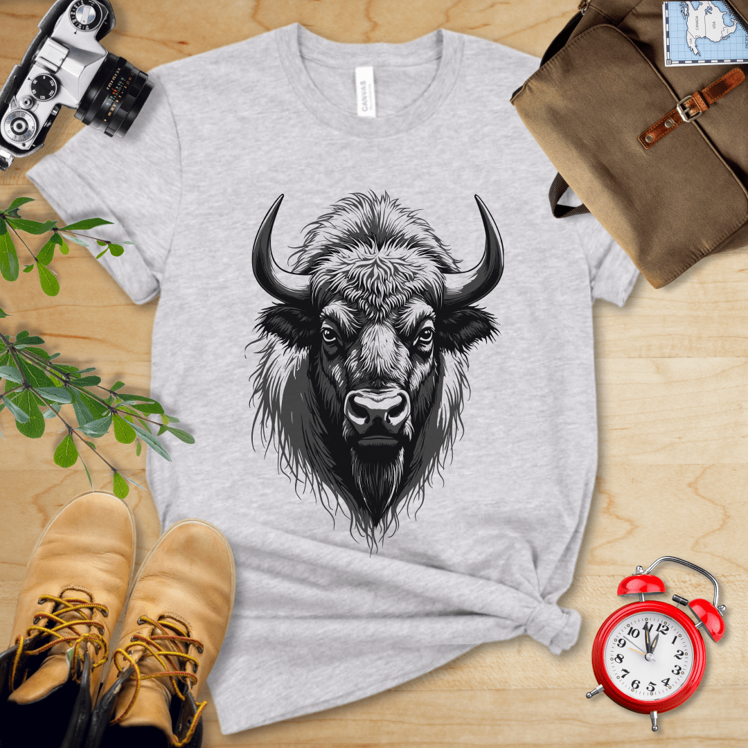 Printify T-Shirt Athletic Heather / S Bison Shirt