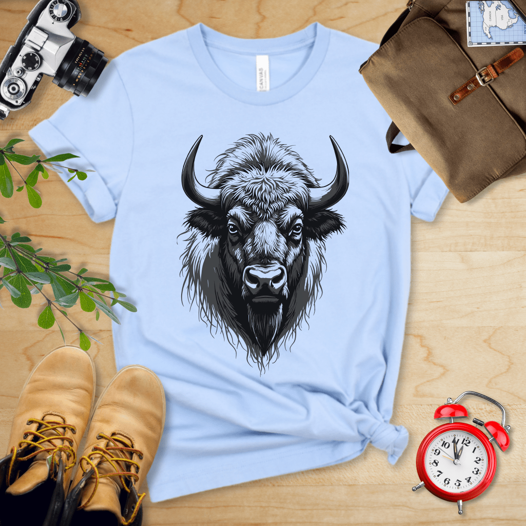 Printify T-Shirt Baby Blue / S Bison Shirt