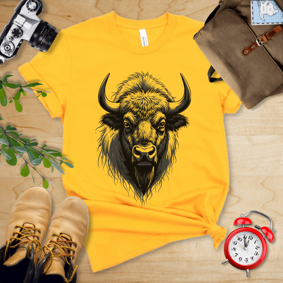 Printify T-Shirt Gold / S Bison Shirt