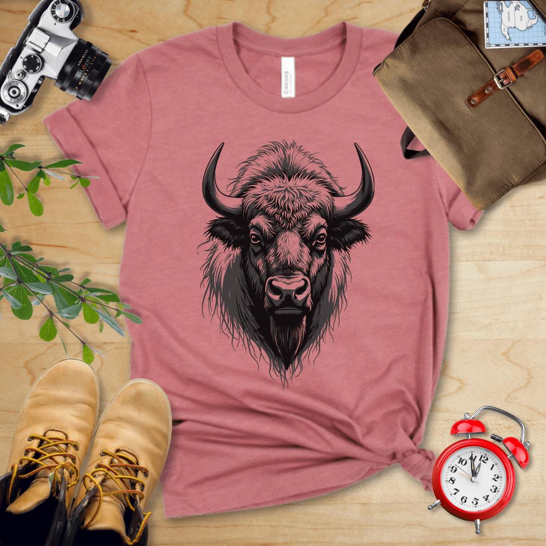 Printify T-Shirt Heather Mauve / S Bison Shirt