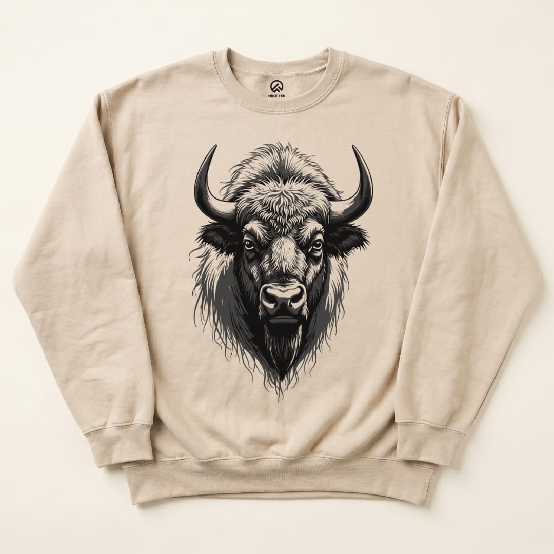 Bison Sweatshirt Hike Tee Sweatshirt Sand / S