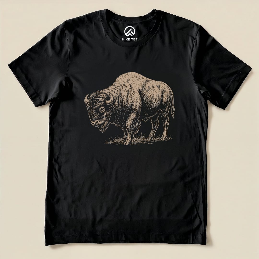Bison Vintage Shirt Hike Tee T-Shirt Black / S