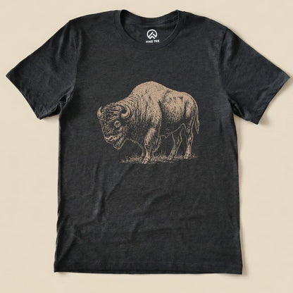 Bison Vintage Shirt Hike Tee T-Shirt Dark Grey Heather / S
