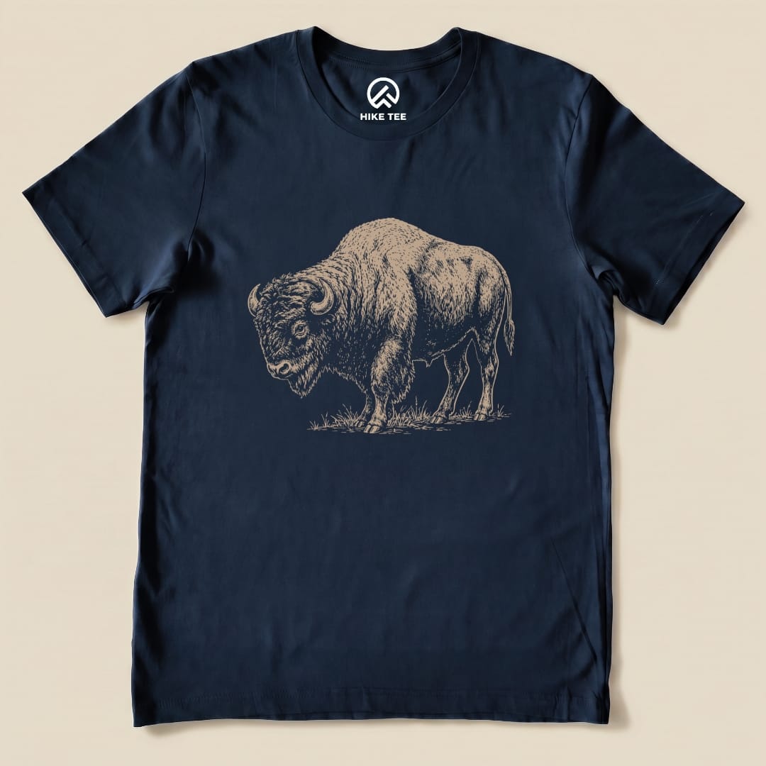Bison Vintage Shirt Hike Tee T-Shirt Navy / S