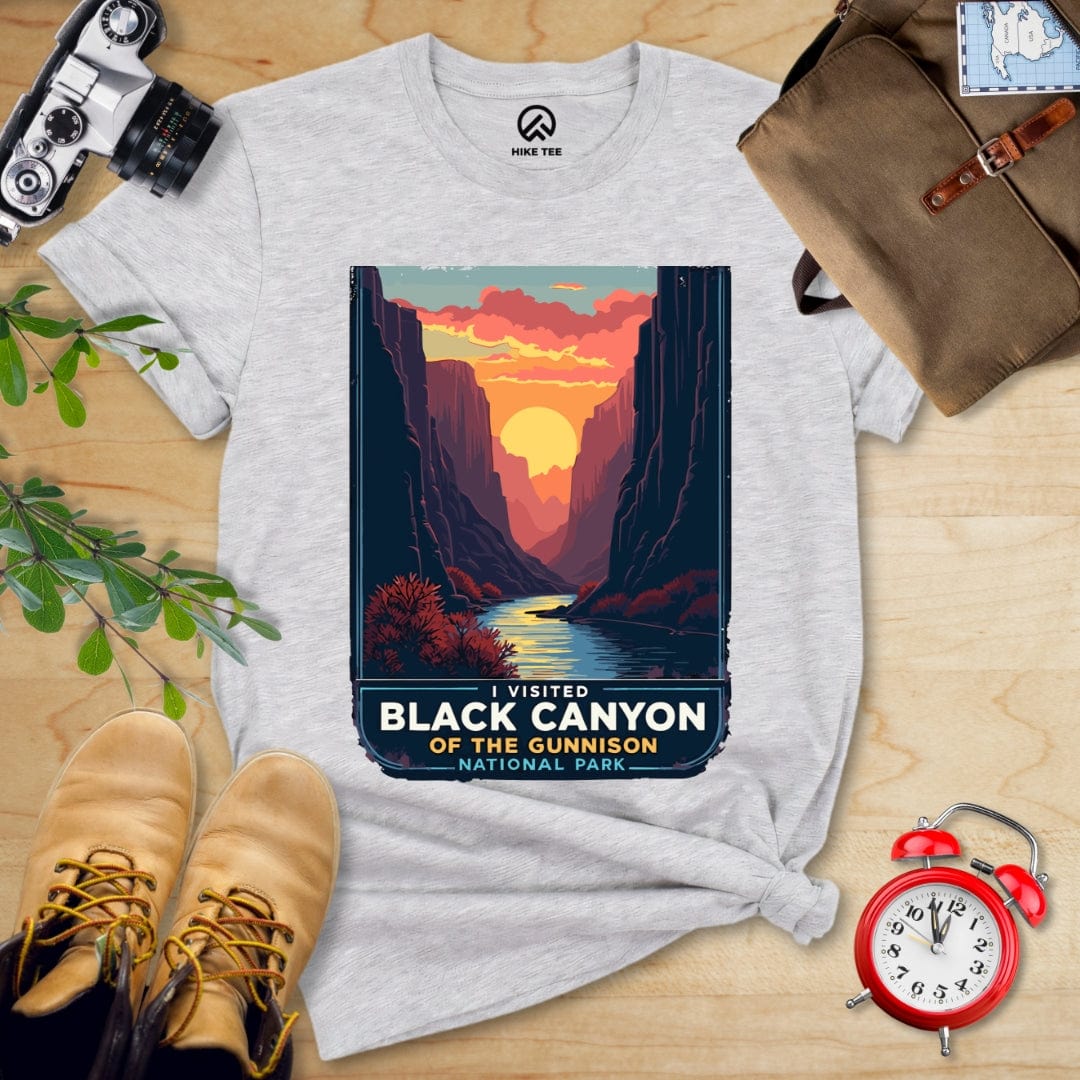 Hike Tee T-Shirt Athletic Heather / S Black Canyon of the Gunnison National Park Shirt