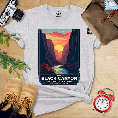 Hike Tee T-Shirt Athletic Heather / S Black Canyon of the Gunnison National Park Shirt
