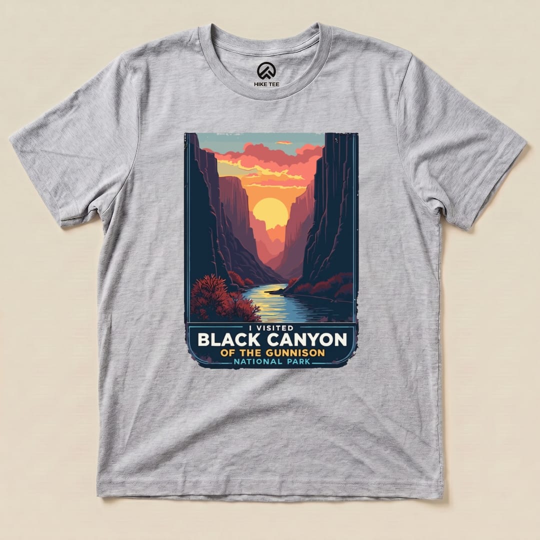 Hike Tee T-Shirt Athletic Heather / S Black Canyon of the Gunnison National Park Shirt