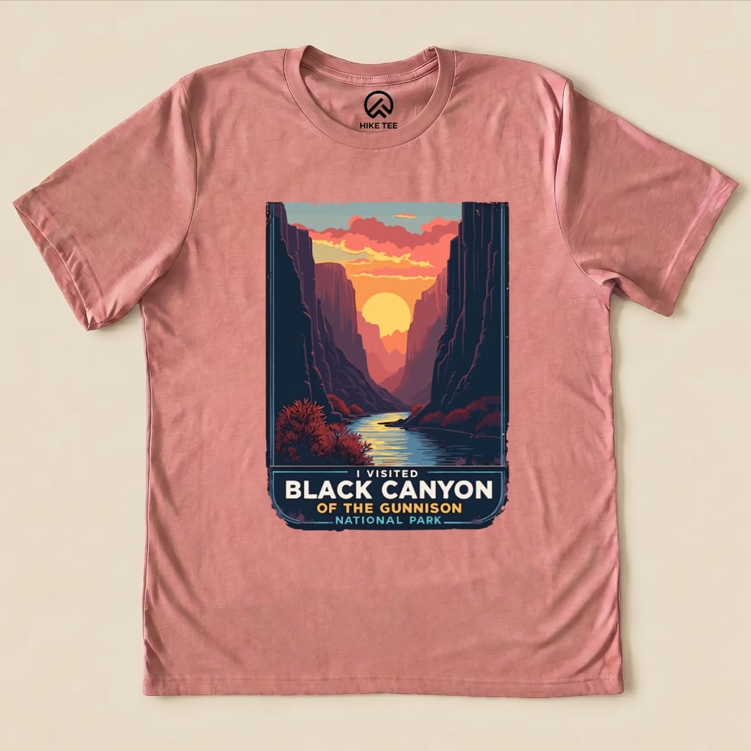 Hike Tee T-Shirt Heather Mauve / S Black Canyon of the Gunnison National Park Shirt