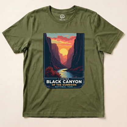 Hike Tee T-Shirt Military Green / S Black Canyon of the Gunnison National Park Shirt