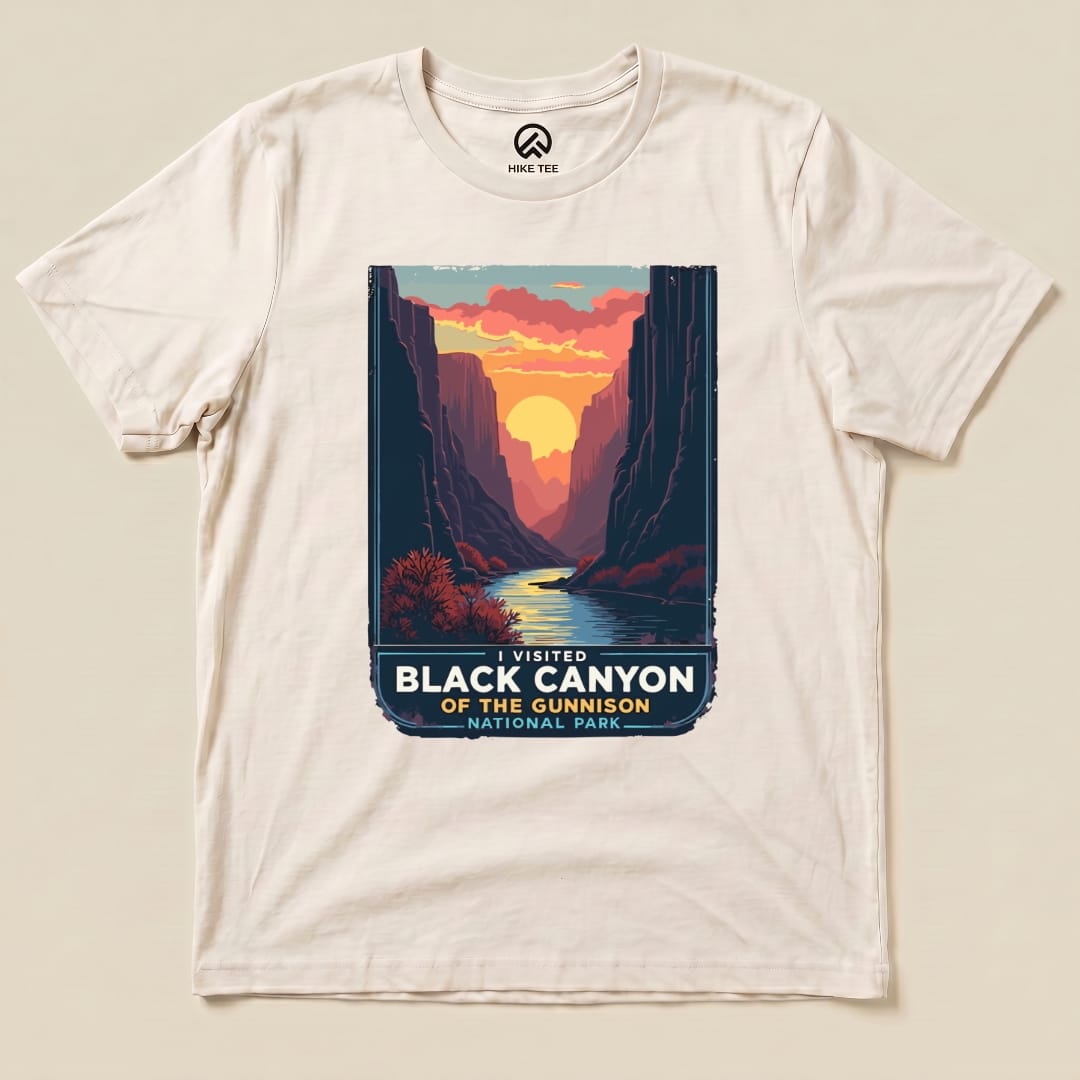 Hike Tee T-Shirt Natural / S Black Canyon of the Gunnison National Park Shirt