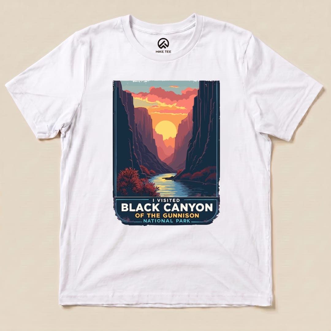 Hike Tee T-Shirt White / S Black Canyon of the Gunnison National Park Shirt