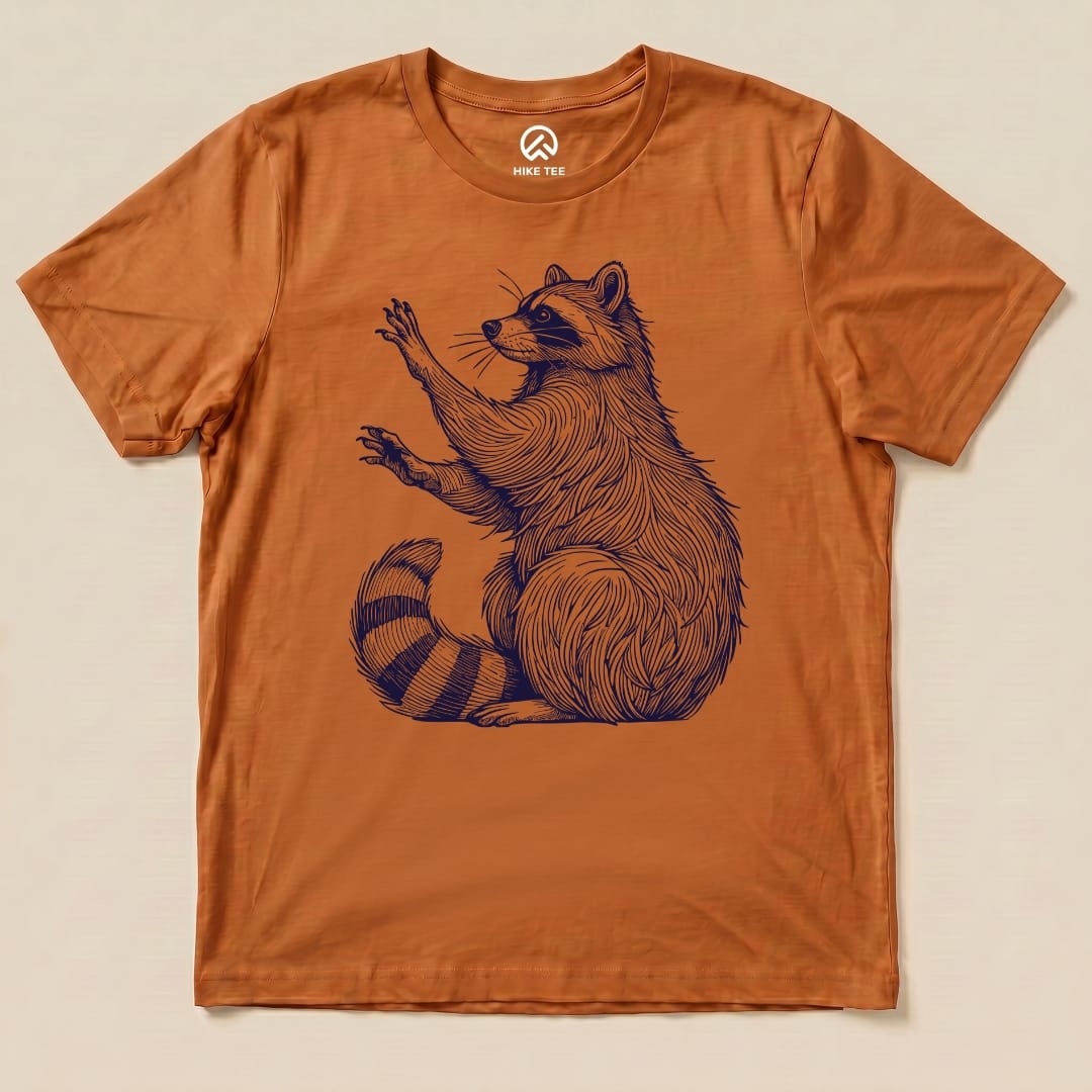 Blue Mono Raccoon Shirt Hike Tee T-Shirt Autumn / S