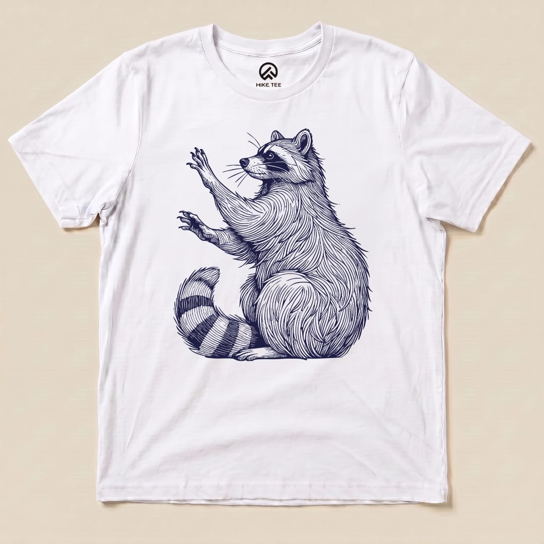 Blue Mono Raccoon Shirt Hike Tee T-Shirt White / S