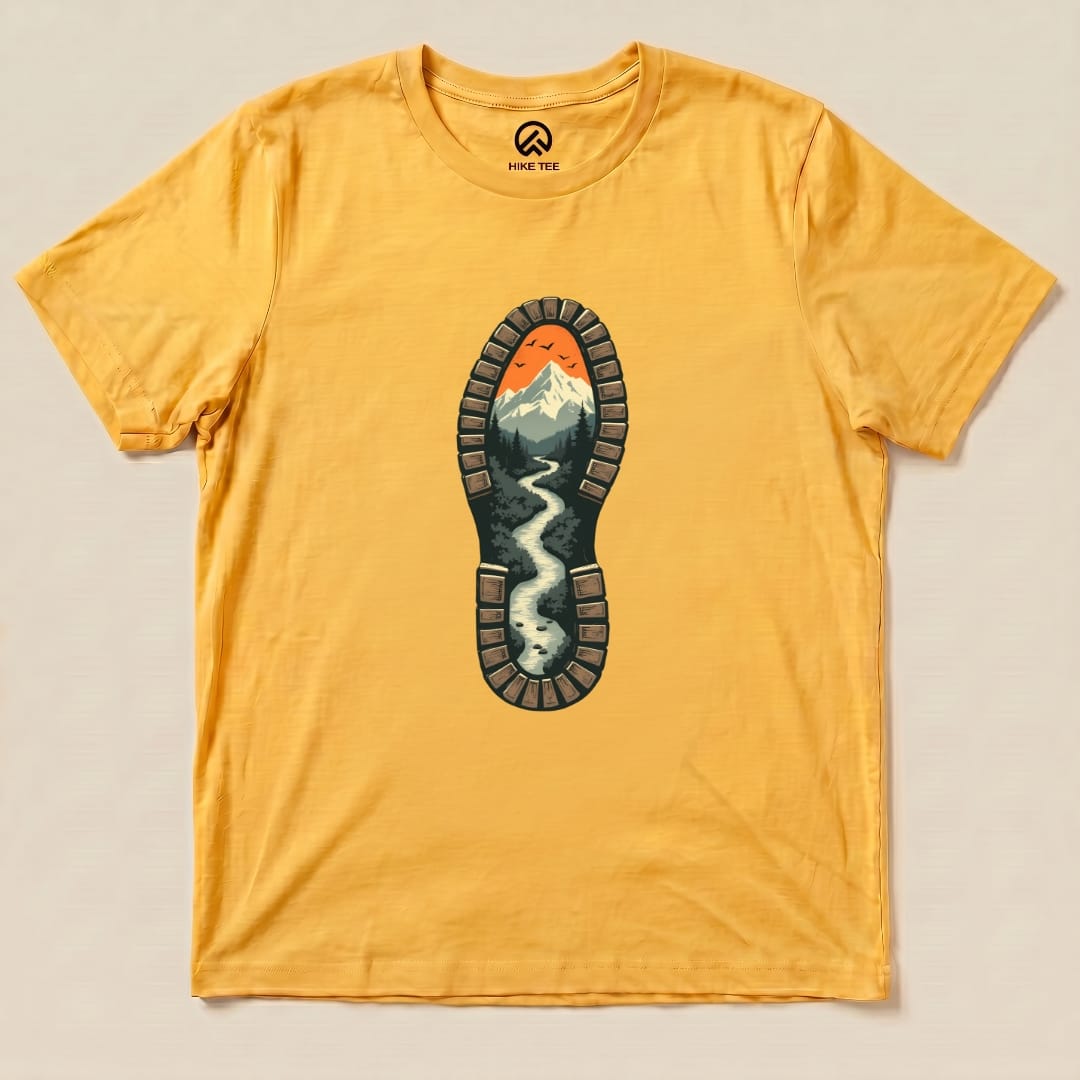 Boot Hiking Shirt Hike Tee T-Shirt Gold / S
