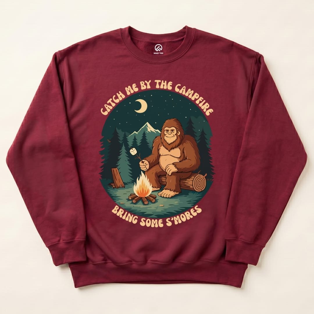 Bring Some Smores Sweatshirt Hike Tee Sweatshirt Maroon / S