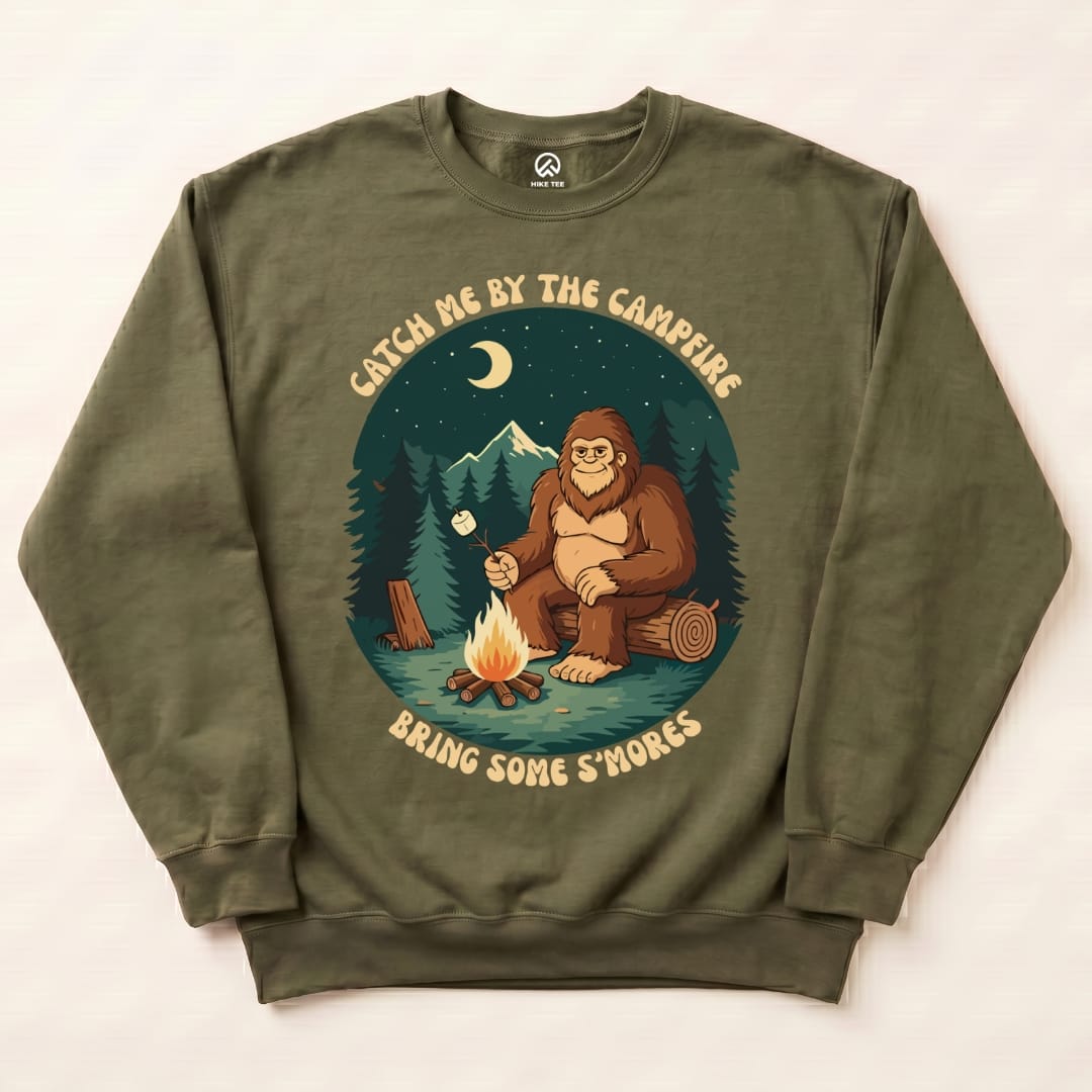 Bring Some Smores Sweatshirt Hike Tee Sweatshirt Military Green / S