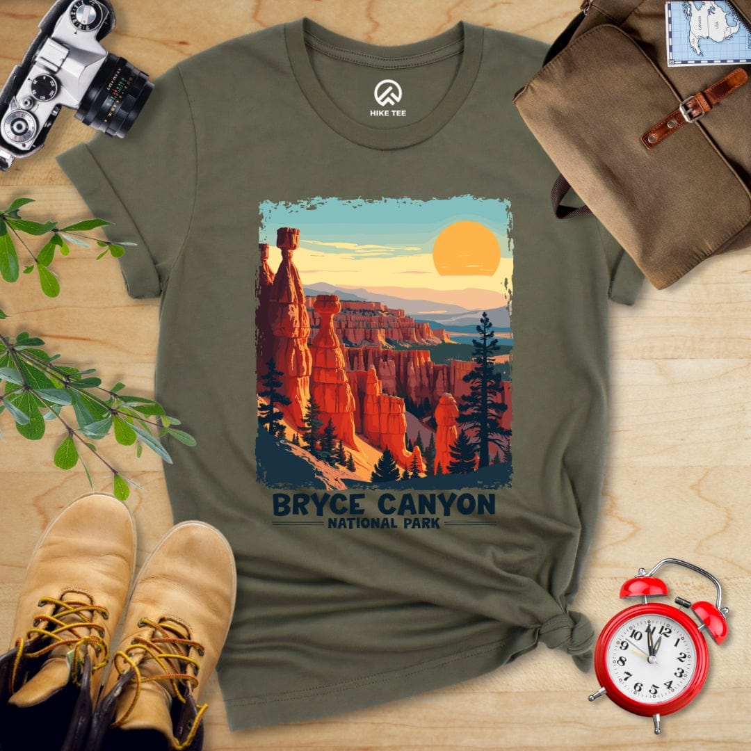 Hike Tee T-Shirt Military Green / S Bryce Canyon National Park Shirt