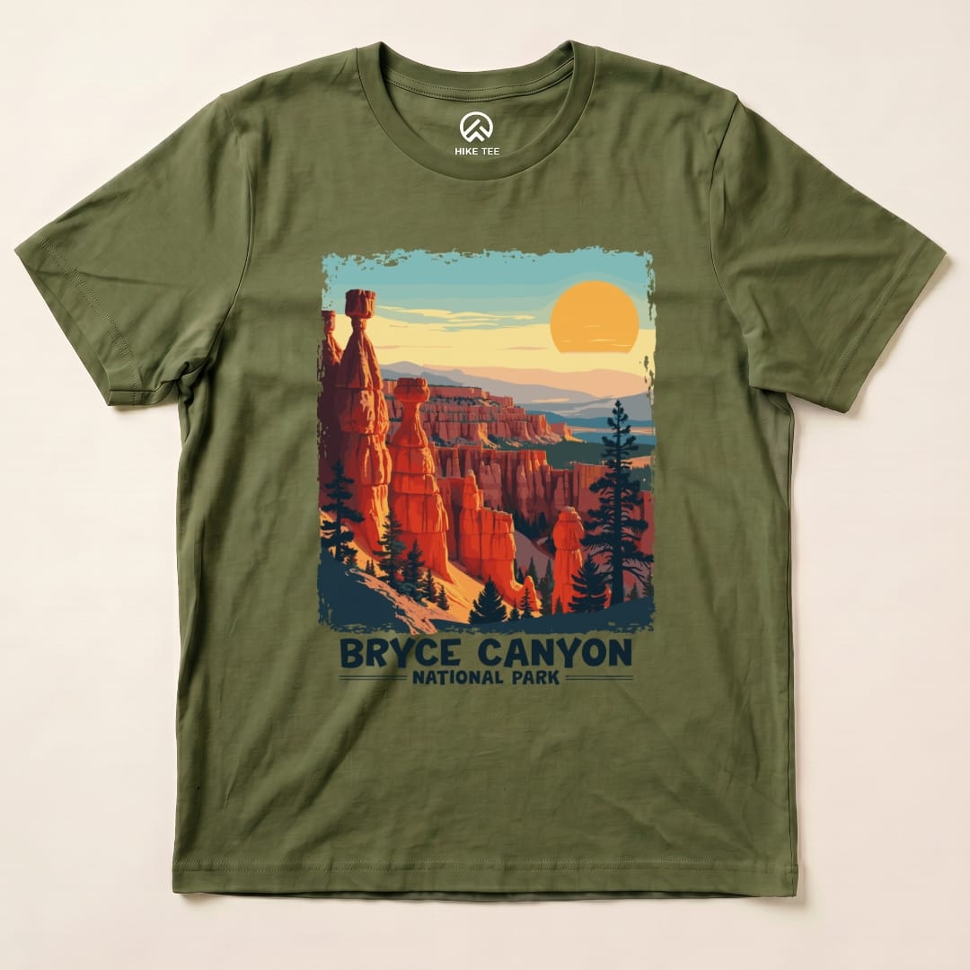 Hike Tee T-Shirt Military Green / S Bryce Canyon National Park Shirt