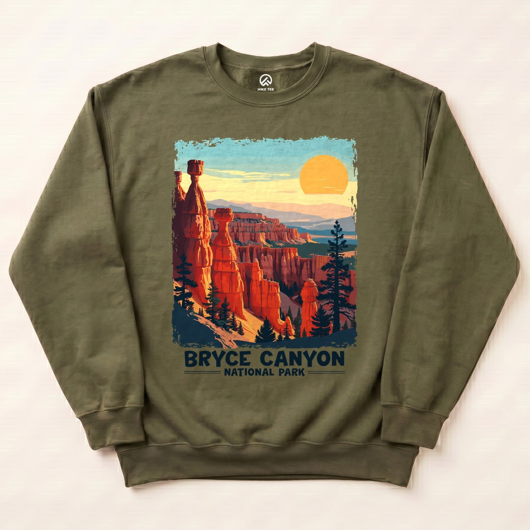 Bryce Canyon National Park Sweatshirt - Military Green