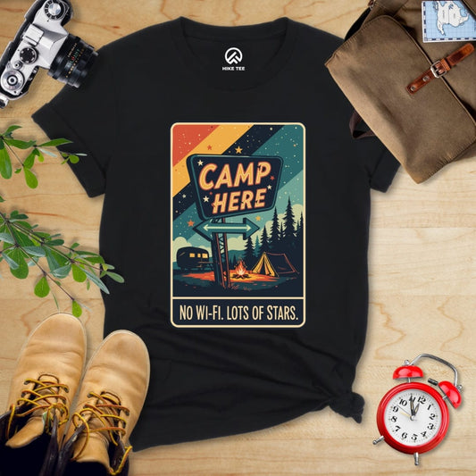 Hike Tee T-Shirt Black / S Camp Here Shirt