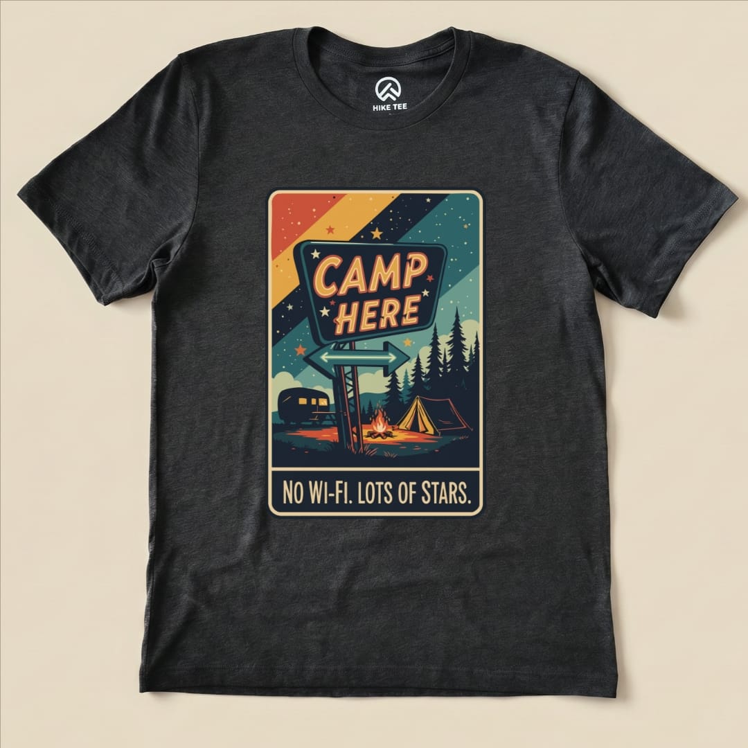 Hike Tee T-Shirt Dark Grey Heather / S Camp Here Shirt