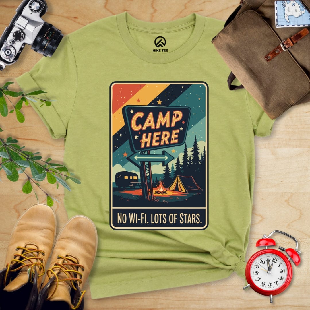 Hike Tee T-Shirt Heather Green / S Camp Here Shirt