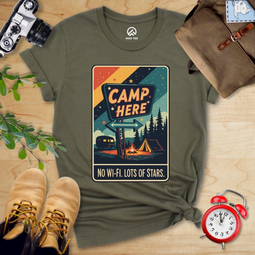 Hike Tee T-Shirt Military Green / S Camp Here Shirt