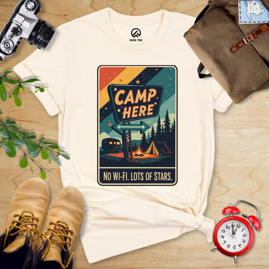 Hike Tee T-Shirt Natural / S Camp Here Shirt