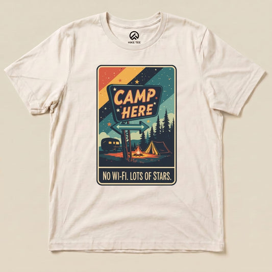 Hike Tee T-Shirt Natural / S Camp Here Shirt