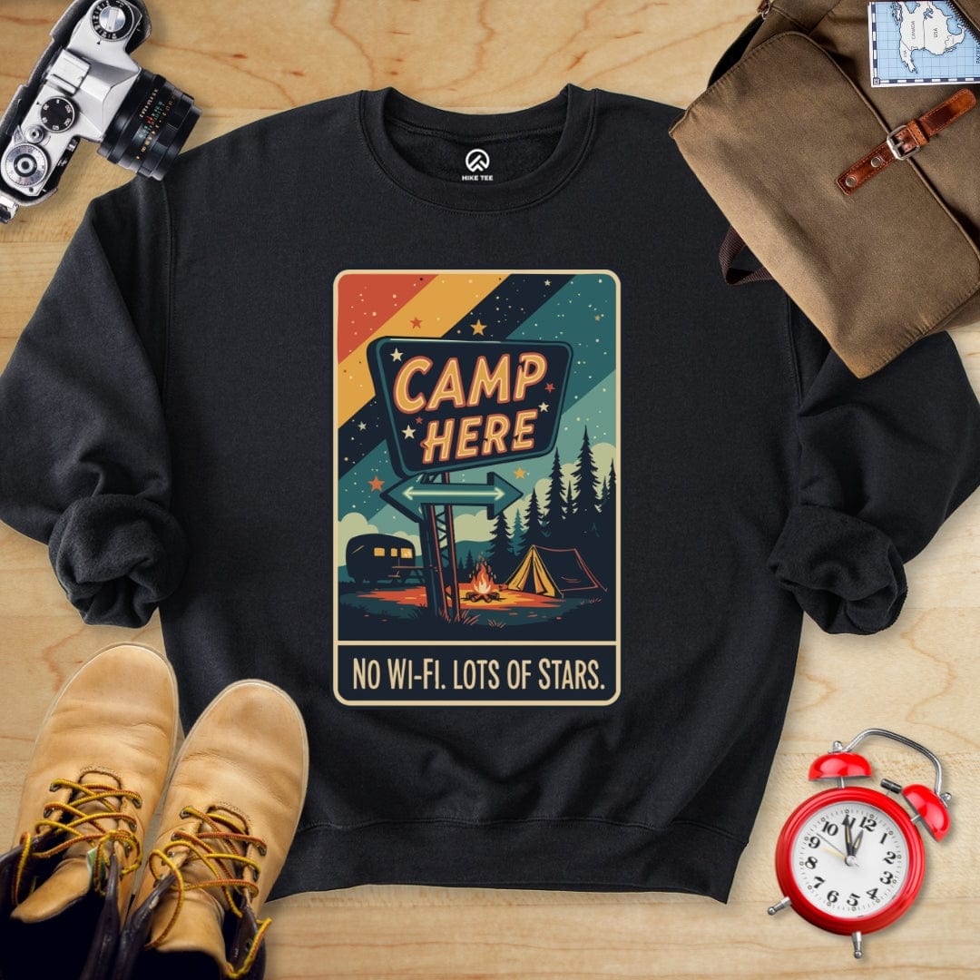 Hike Tee Sweatshirt Black / S Camp Here Sweatshirt