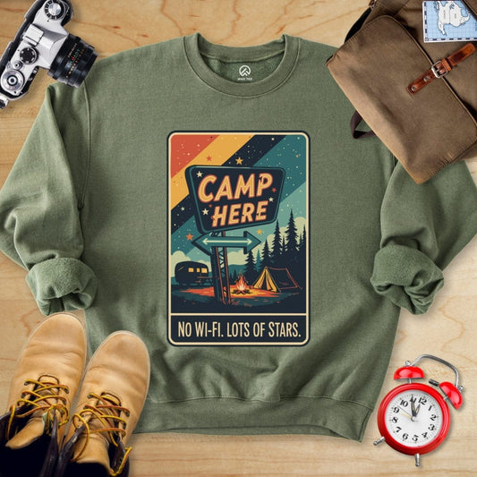 Hike Tee Sweatshirt Military Green / S Camp Here Sweatshirt