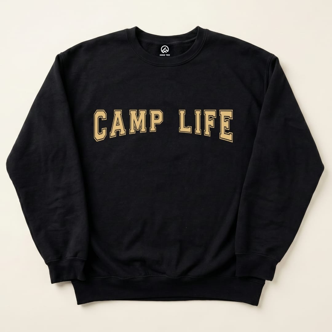Camp Life Sweatshirt Hike Tee Sweatshirt Black / S