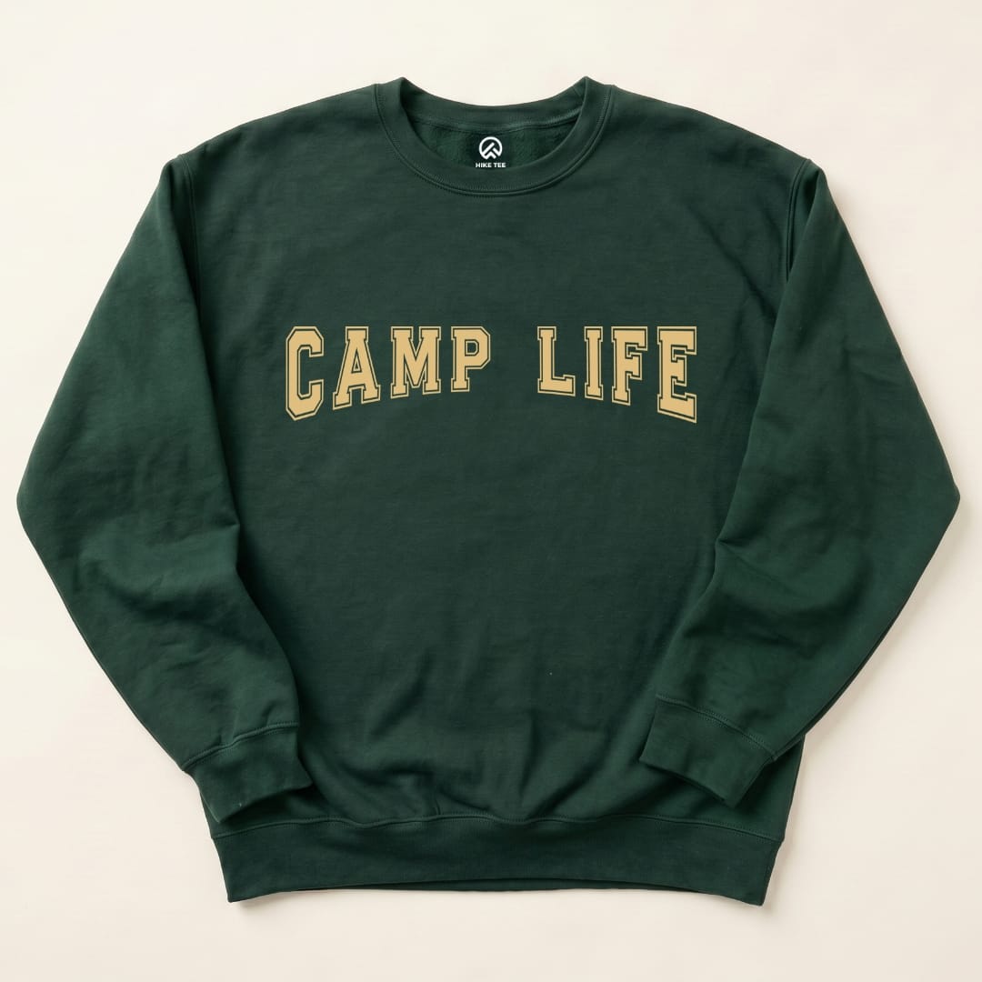 Camp Life Sweatshirt Hike Tee Sweatshirt Forest Green / S