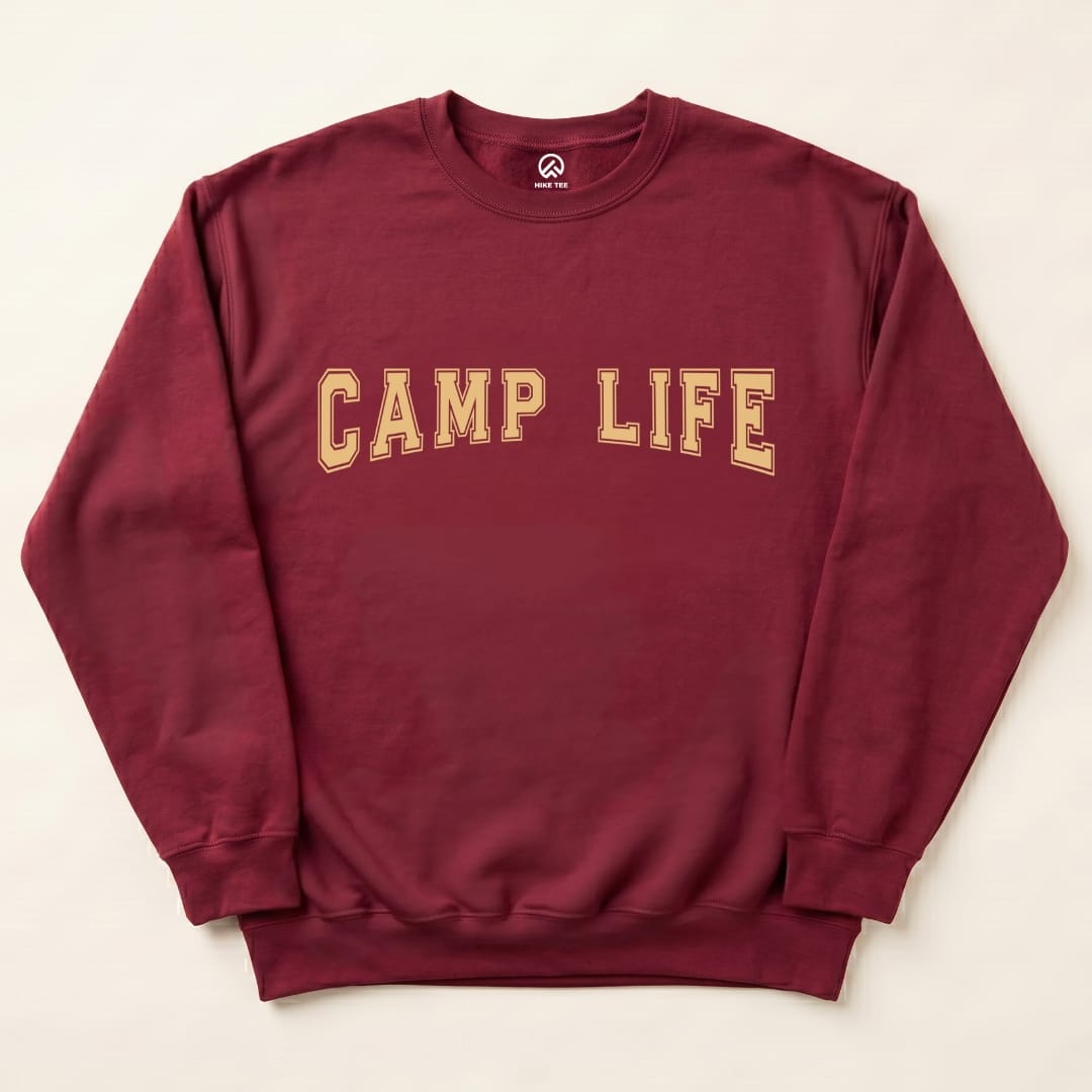 Camp Life Sweatshirt Hike Tee Sweatshirt Maroon / S