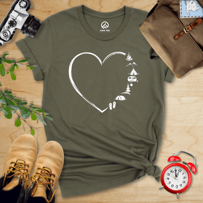 Hike Tee T-Shirt Military Green / S Camp Lover Shirt