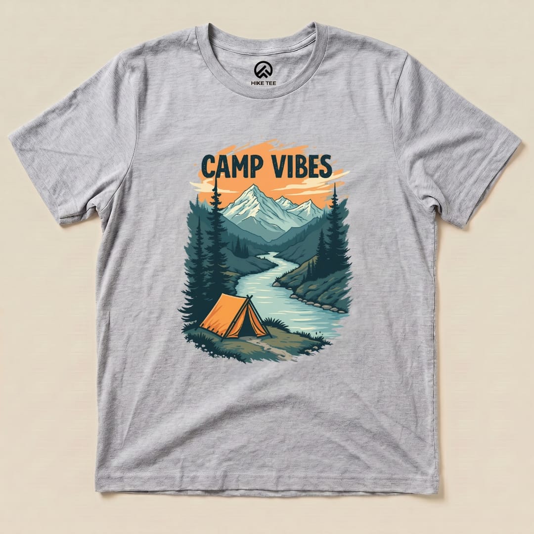 Camp Vibes Shirt Hike Tee T-Shirt Athletic Heather / S