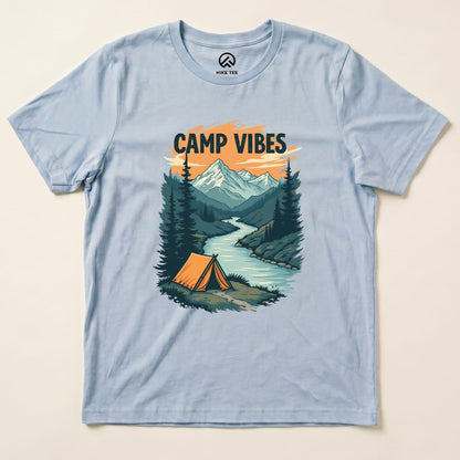 Camp Vibes Shirt Hike Tee T-Shirt Baby Blue / S