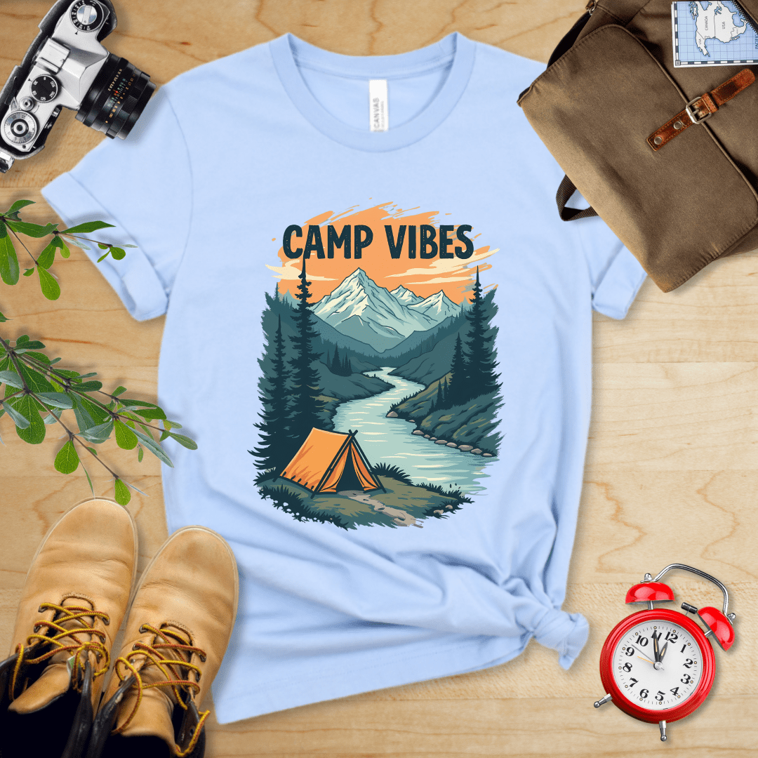 Printify T-Shirt Baby Blue / S Camp Vibes Shirt