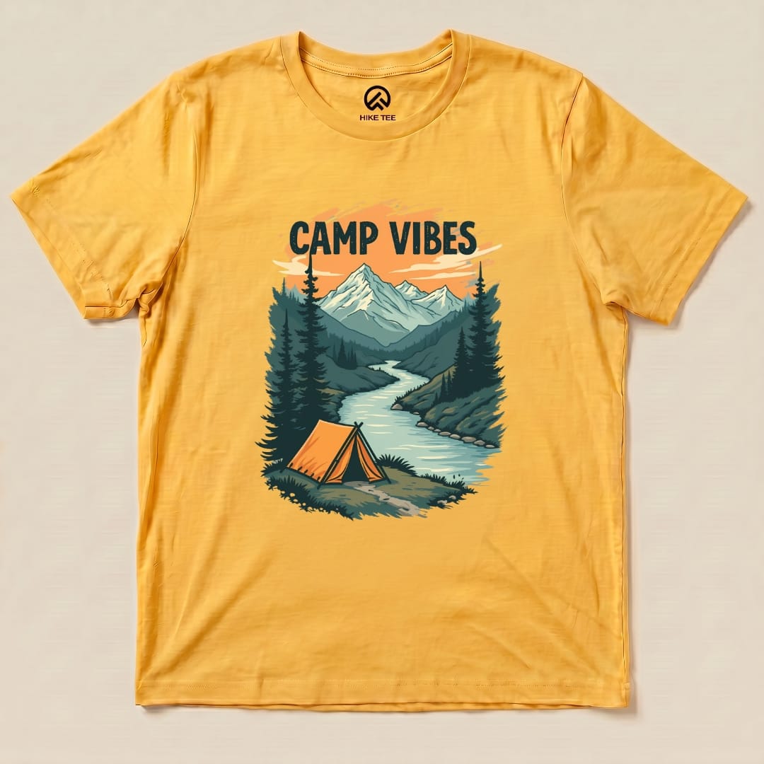 Camp Vibes Shirt Hike Tee T-Shirt Gold / S