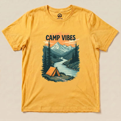 Camp Vibes Shirt Hike Tee T-Shirt Gold / S