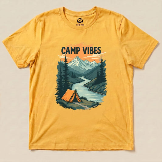 Camp Vibes Shirt Hike Tee T-Shirt Gold / S